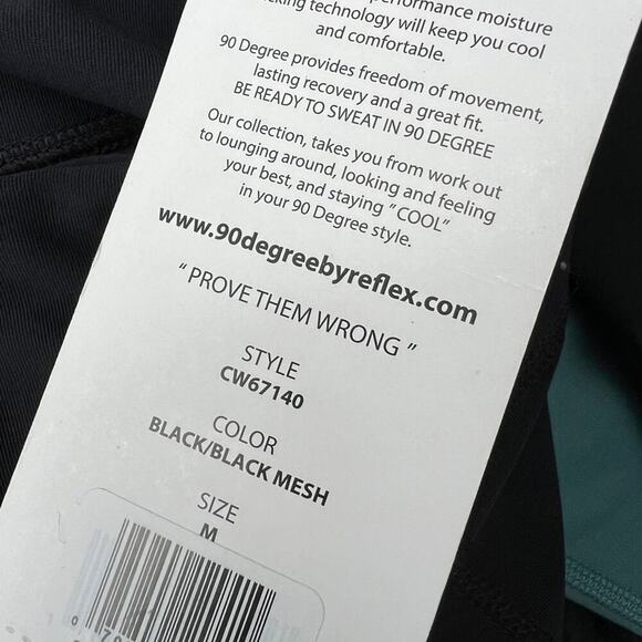 90 Degree by Reflex capri, leggings, black, women's size M - Picture 7 of 8